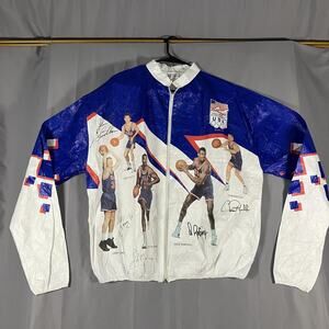 Vintage USA Olympic Team Jacket Mens Large 1992 Kelloggs Red White Blue